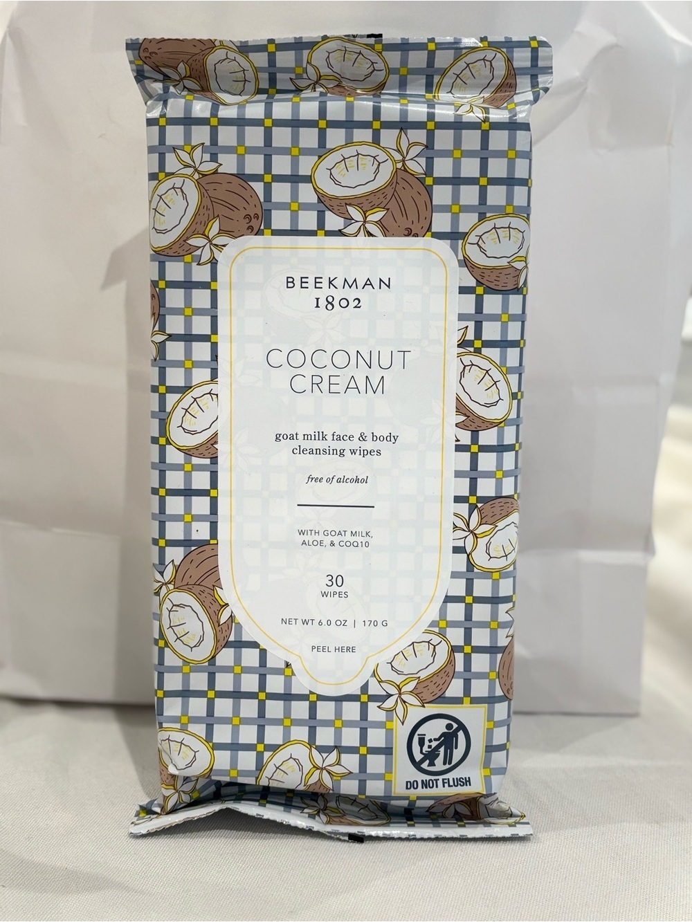 Beekman 1802 Coconut Cream Goat Milk Face & Body Wipes 30 Ct New